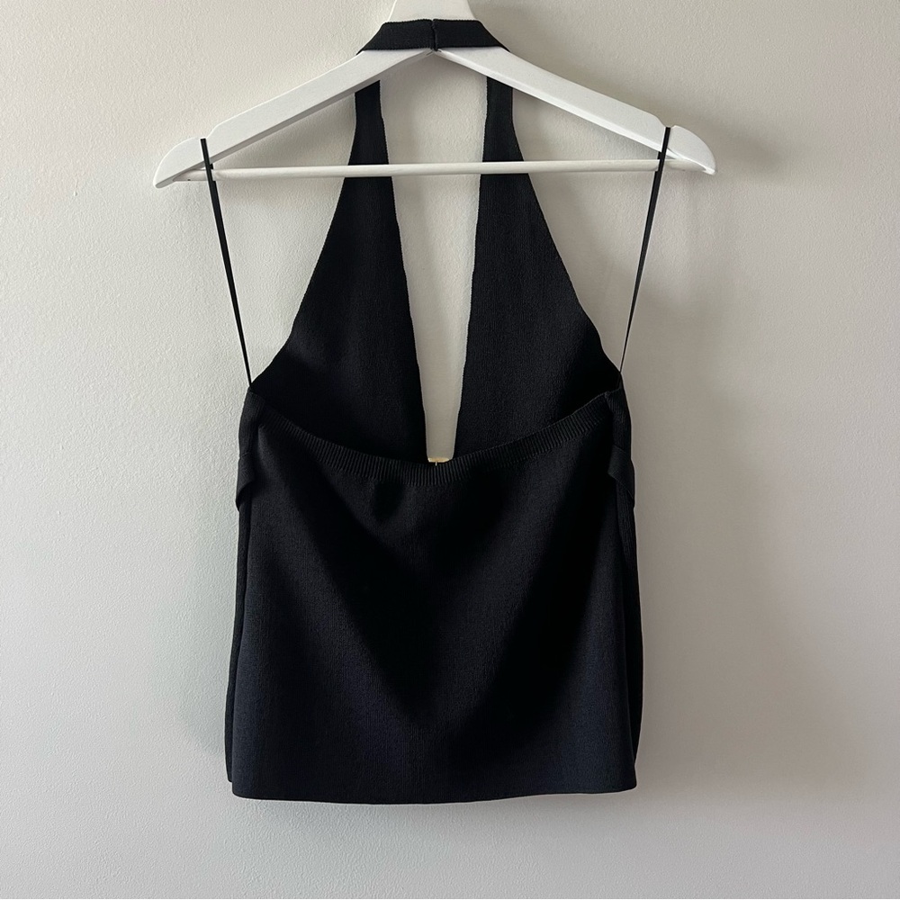 Urban Outfitters Black Halter Top with Buckle Detail - Picture 2 of 6
